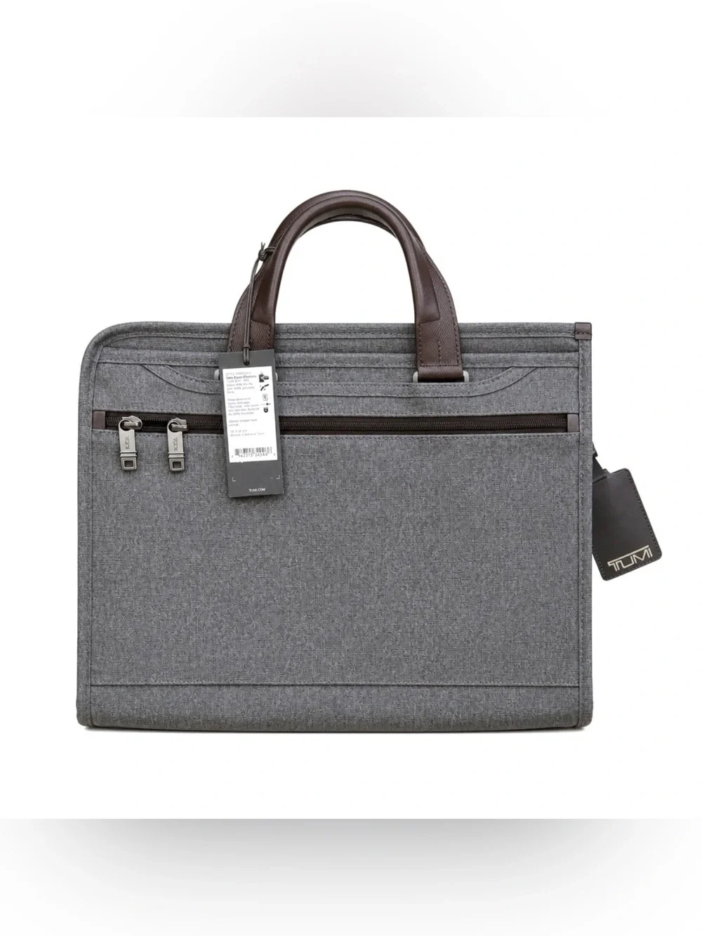 Tumi Alpha 2 Anthracite Grey Slim Deluxe Portfolio Briefcase